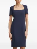 BOSS square-neck short-sleeve mini dress - Blue