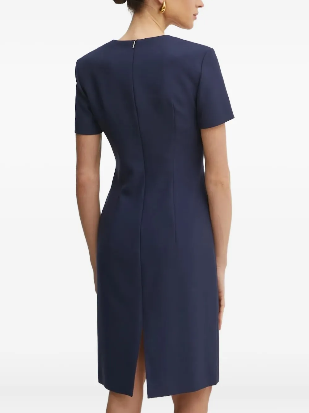 BOSS square-neck short-sleeve mini dress - Blauw
