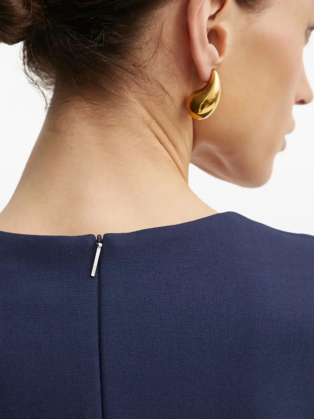 BOSS Mini-jurk met vierkante hals en korte mouwen Blauw