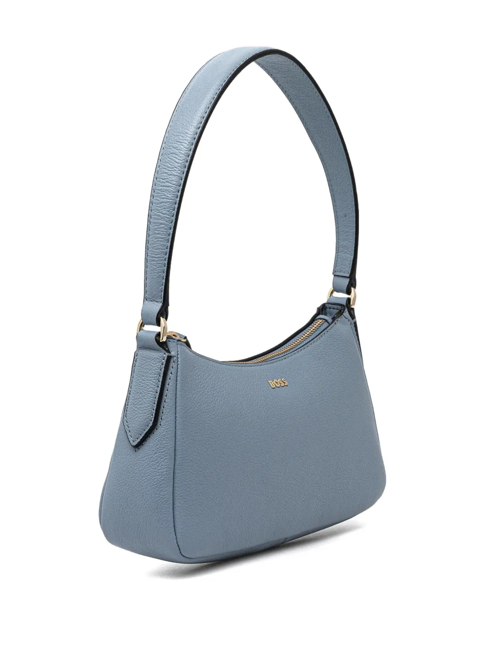 BOSS Leren schoudertas Blauw