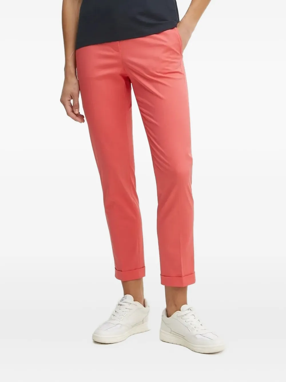 Hugo Boss Cuff-hem Trousers In Pink