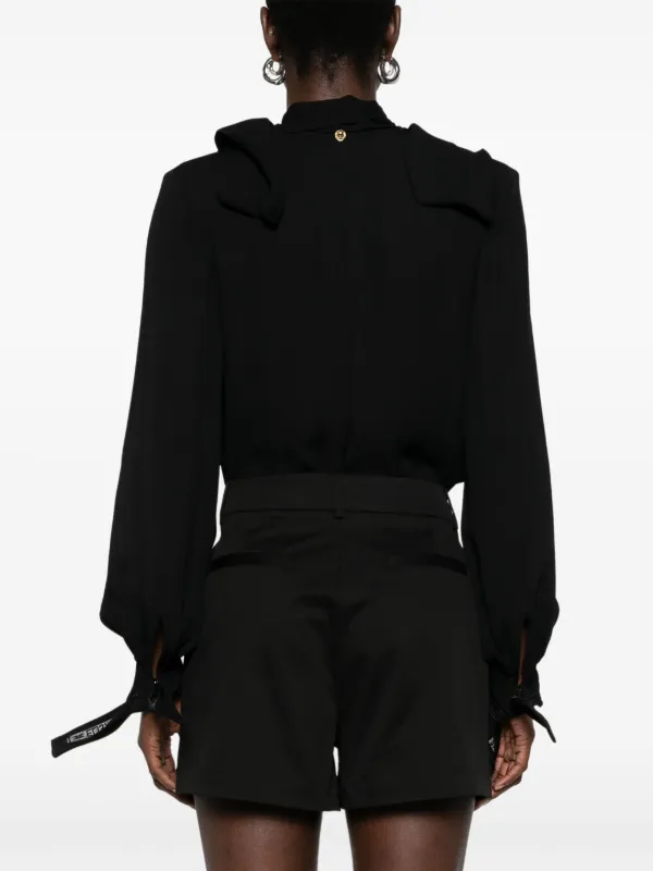【Elisabetta Franchi】タイネックボディスーツ風ブラウス Elisabetta Franchi タイネック ボディスーツ | ブラック
