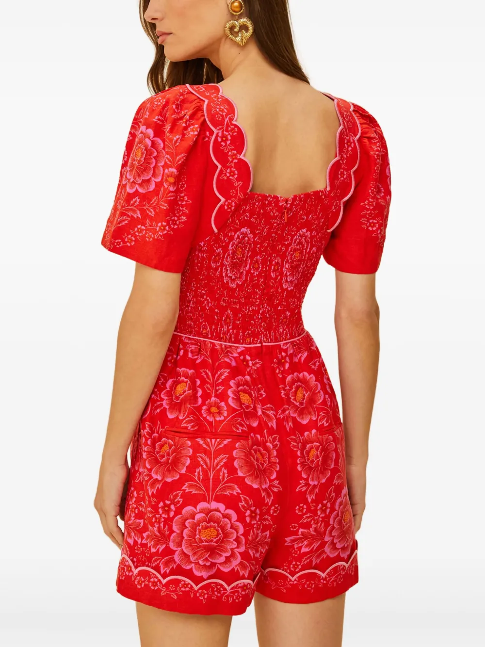 FARM Rio Jurk met bloemenprint Rood