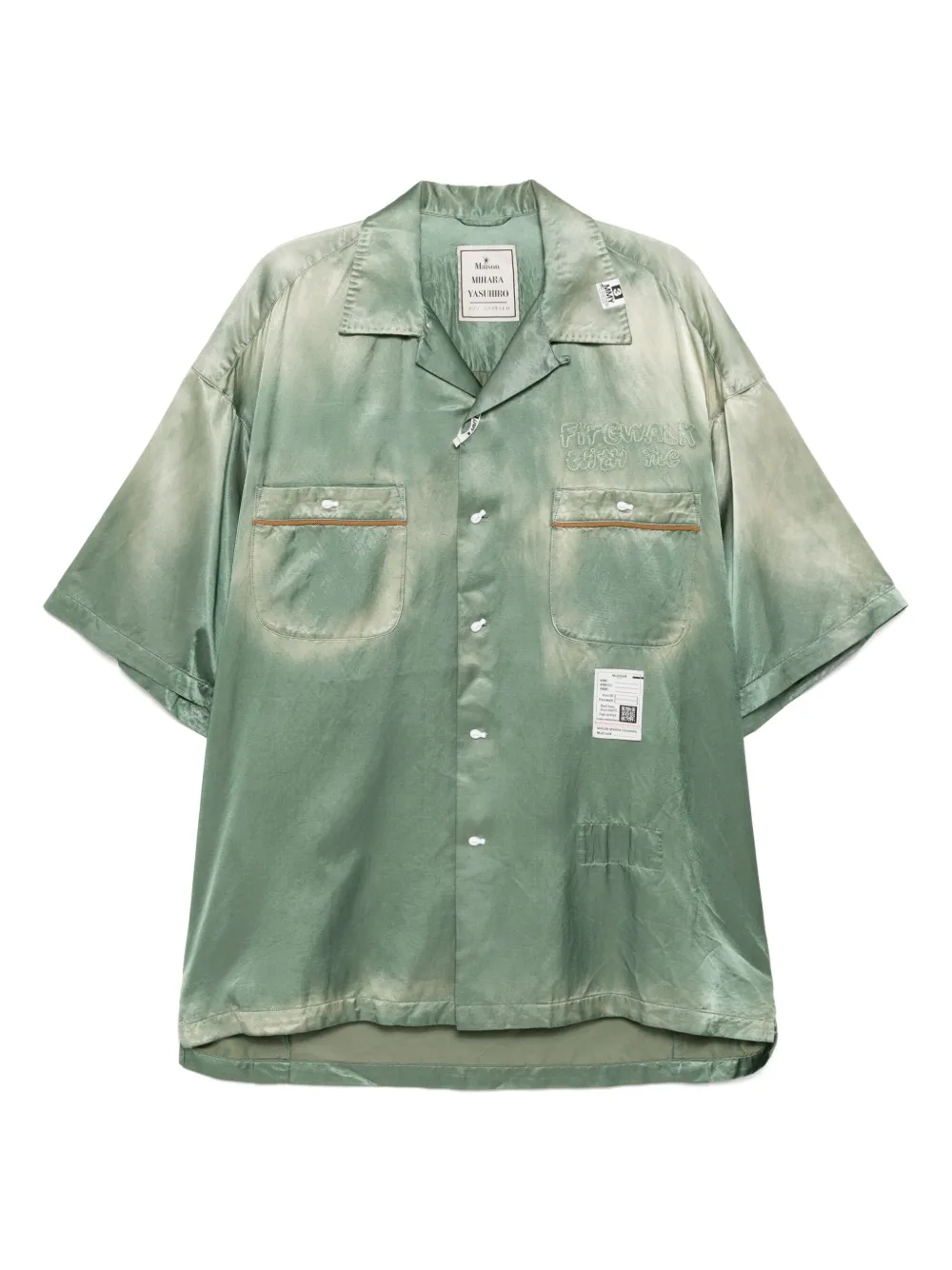 Maison MIHARA YASUHIRO camisa bowling con bordado | verde | Image 1