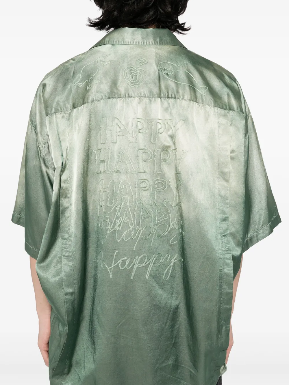 Maison MIHARA YASUHIRO Bowlingshirt met borduurwerk Groen
