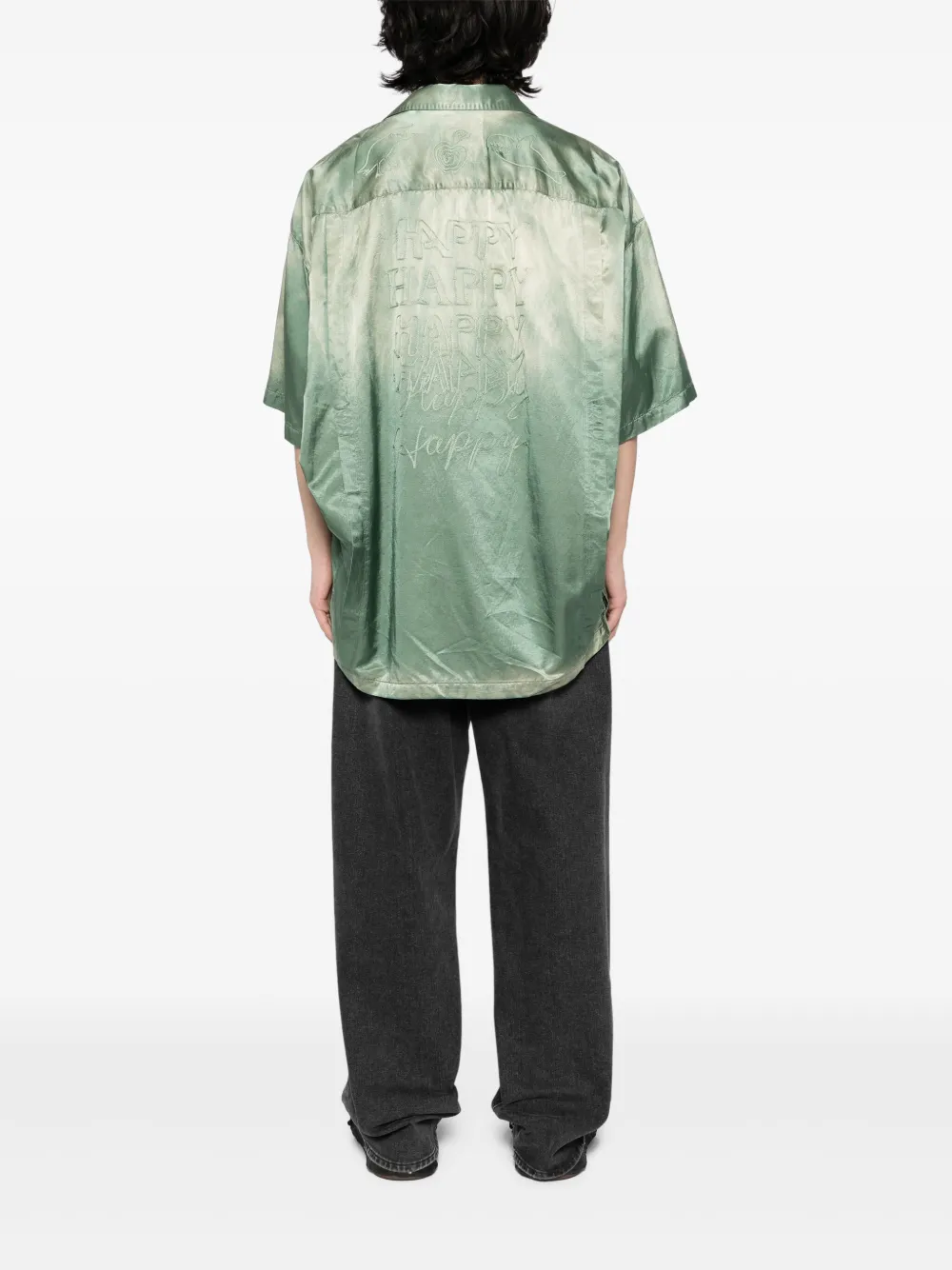 Maison MIHARA YASUHIRO Bowlingshirt met borduurwerk Groen
