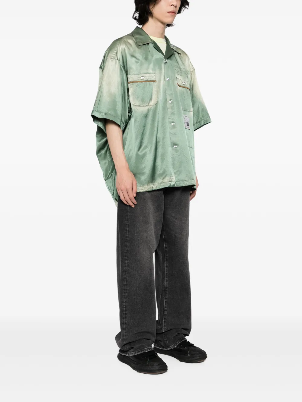 Maison MIHARA YASUHIRO Bowlingshirt met borduurwerk Groen
