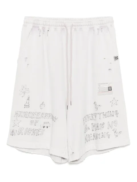 Maison MIHARA YASUHIRO shorts con estampado de grafiti