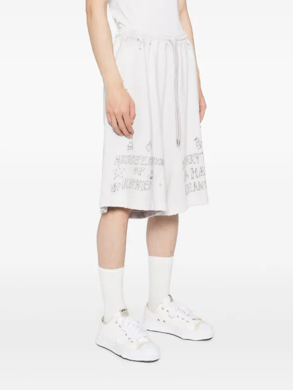 Maison MIHARA YASUHIRO Bleached graffiti-print Shorts | Pink