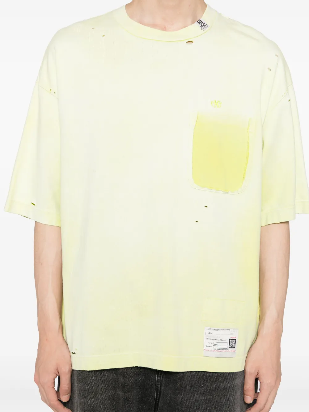 Maison MIHARA YASUHIRO Sun Faded Like T-shirt Geel