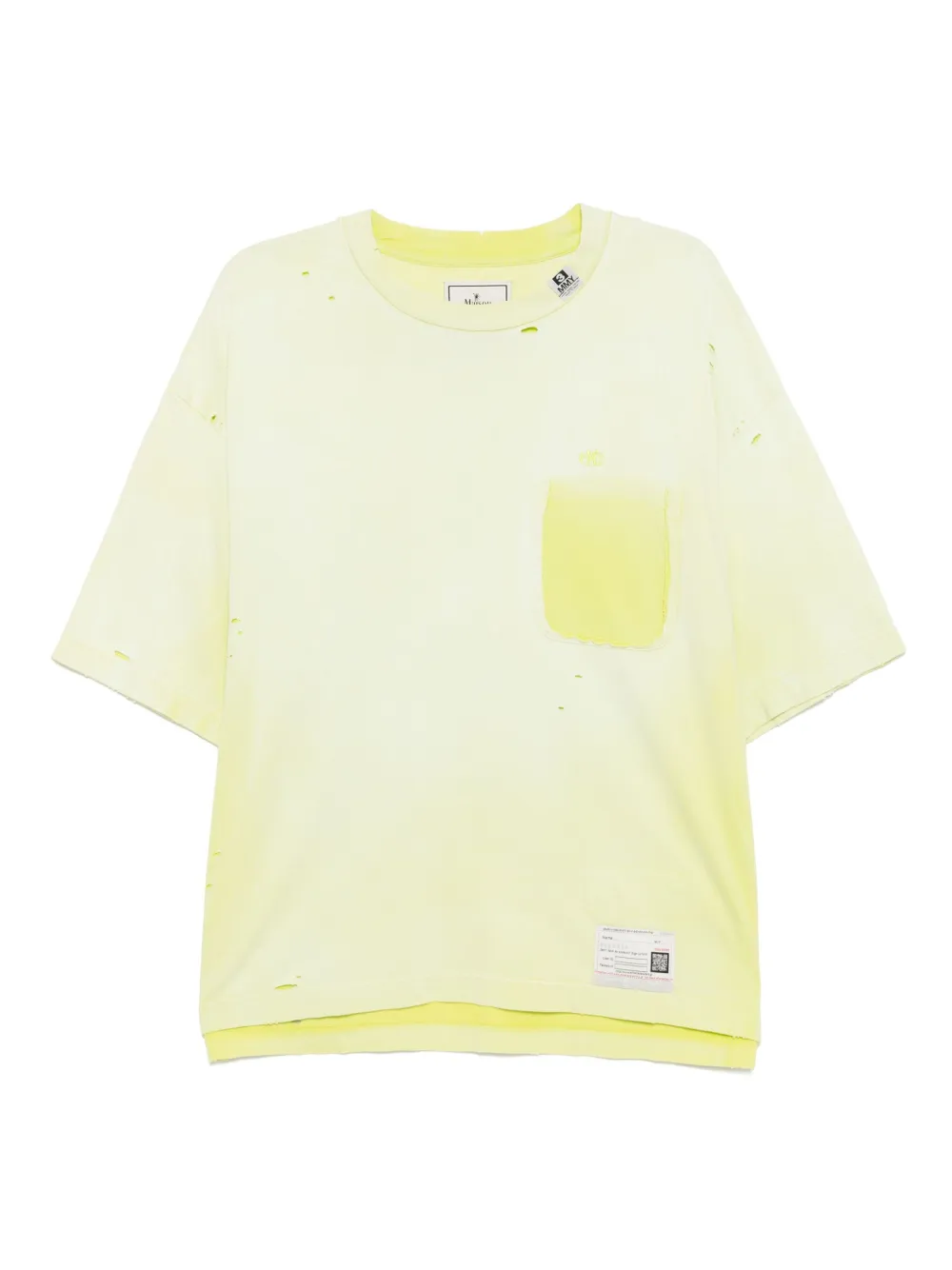 Maison MIHARA YASUHIRO Sun Faded Like Tシャツ - イエロー Maison MIHARA YASUHIRO Sun Faded Like Tシャツ - イエロー