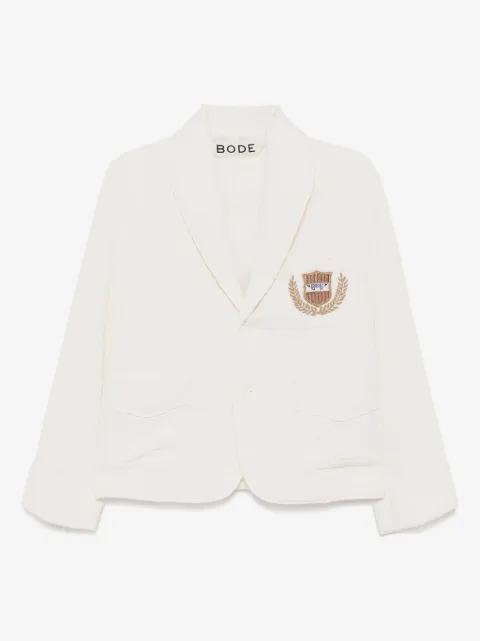 BODE embroidered logo-appliqué blazer