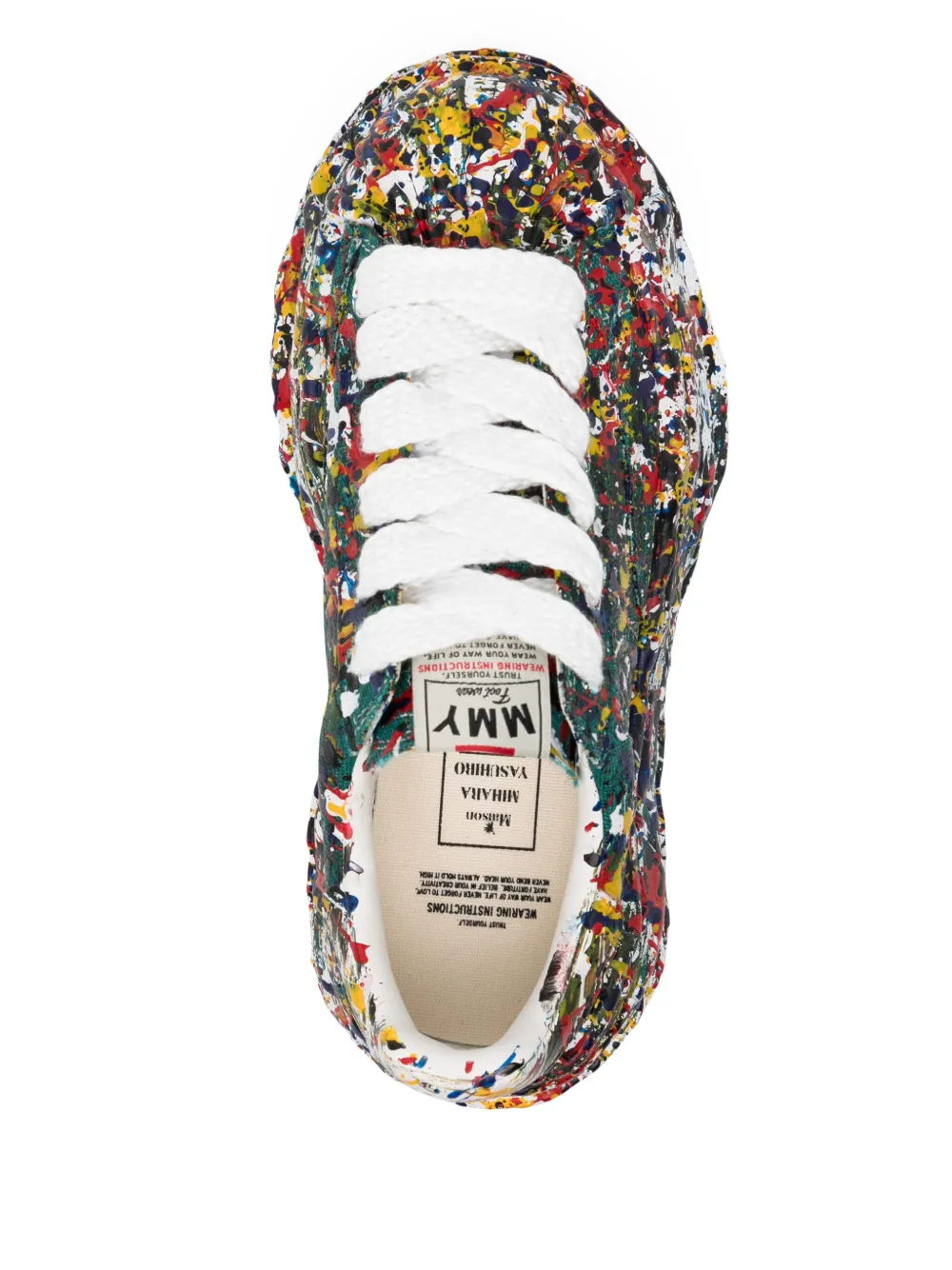 Maison MIHARA YASUHIRO Blakey sneakers met verfspetters Groen
