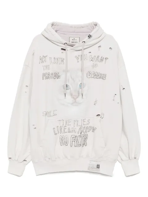 Maison MIHARA YASUHIRO bleached cat-print hoodie