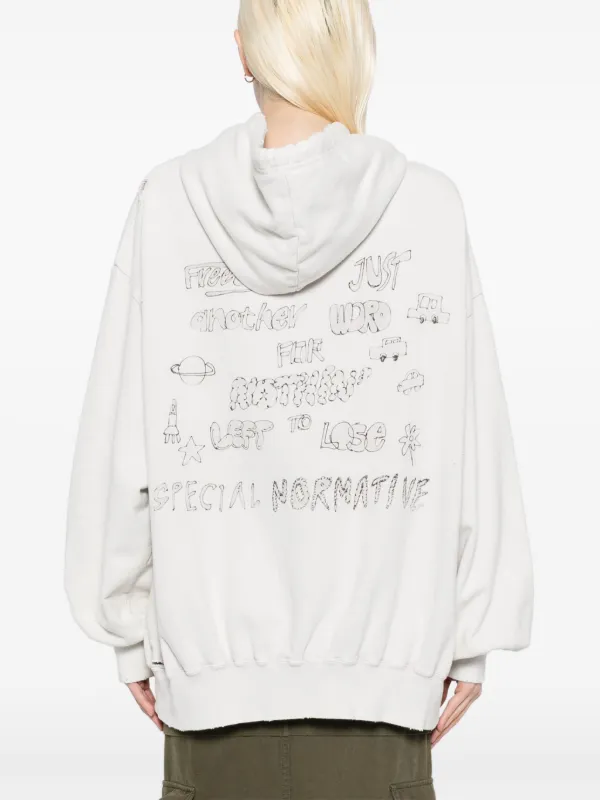 Maison MIHARA YASUHIRO Bleached cat-print Hoodie | Pink