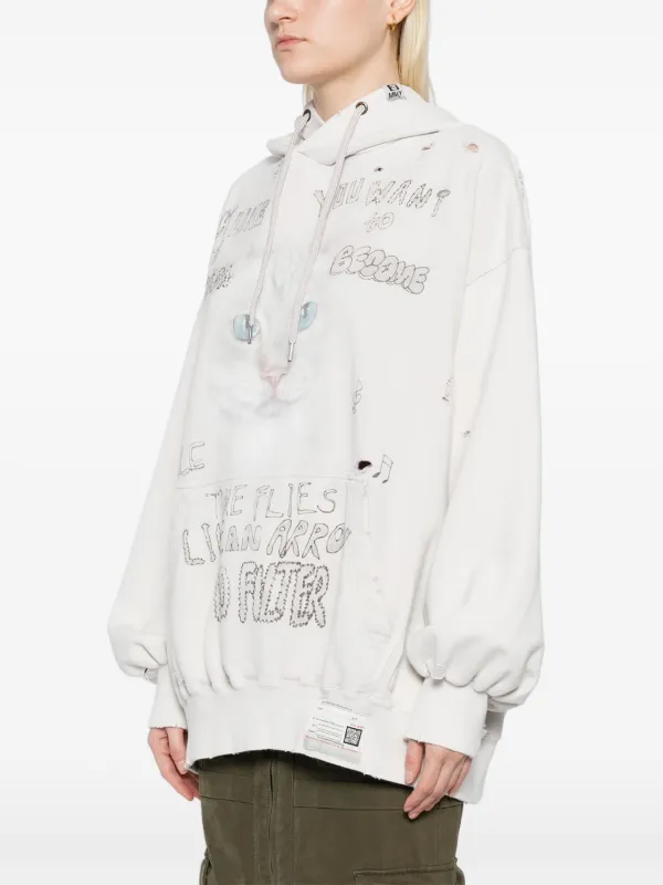 MIHARA YASUHIRO 国内買付 Bleached Cat Print Hoodie Maison MIHARA YASUHIRO ONLINE STORE（ミハラヤスヒロ