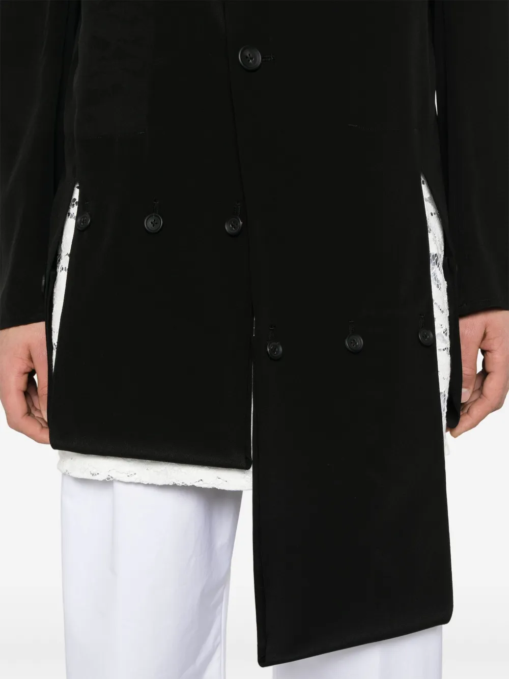 Yohji Yamamoto Zijden jas Zwart