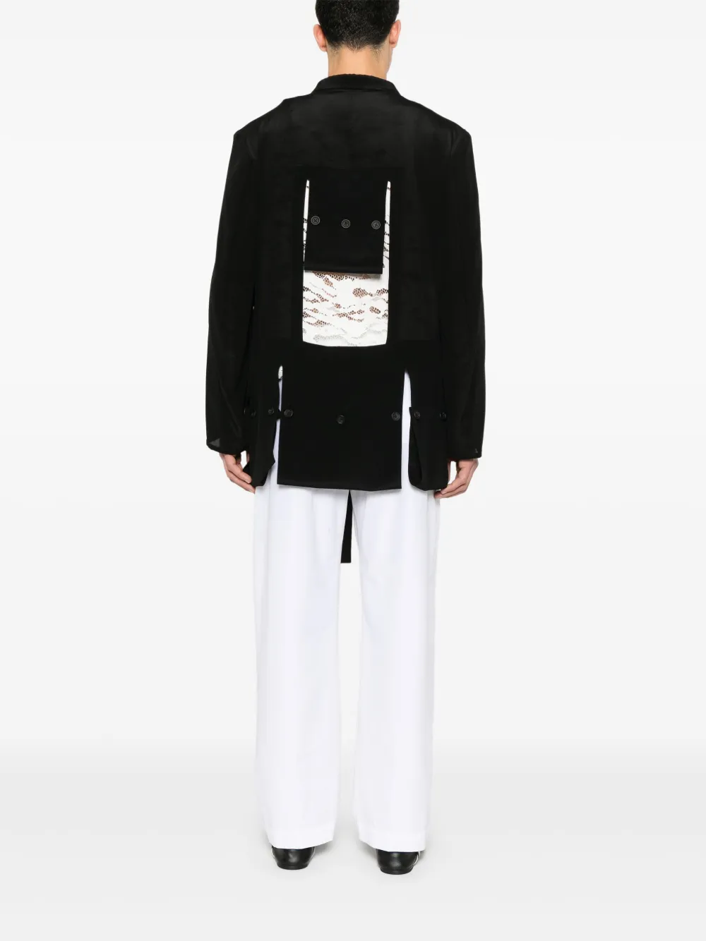 Yohji Yamamoto Zijden jas Zwart