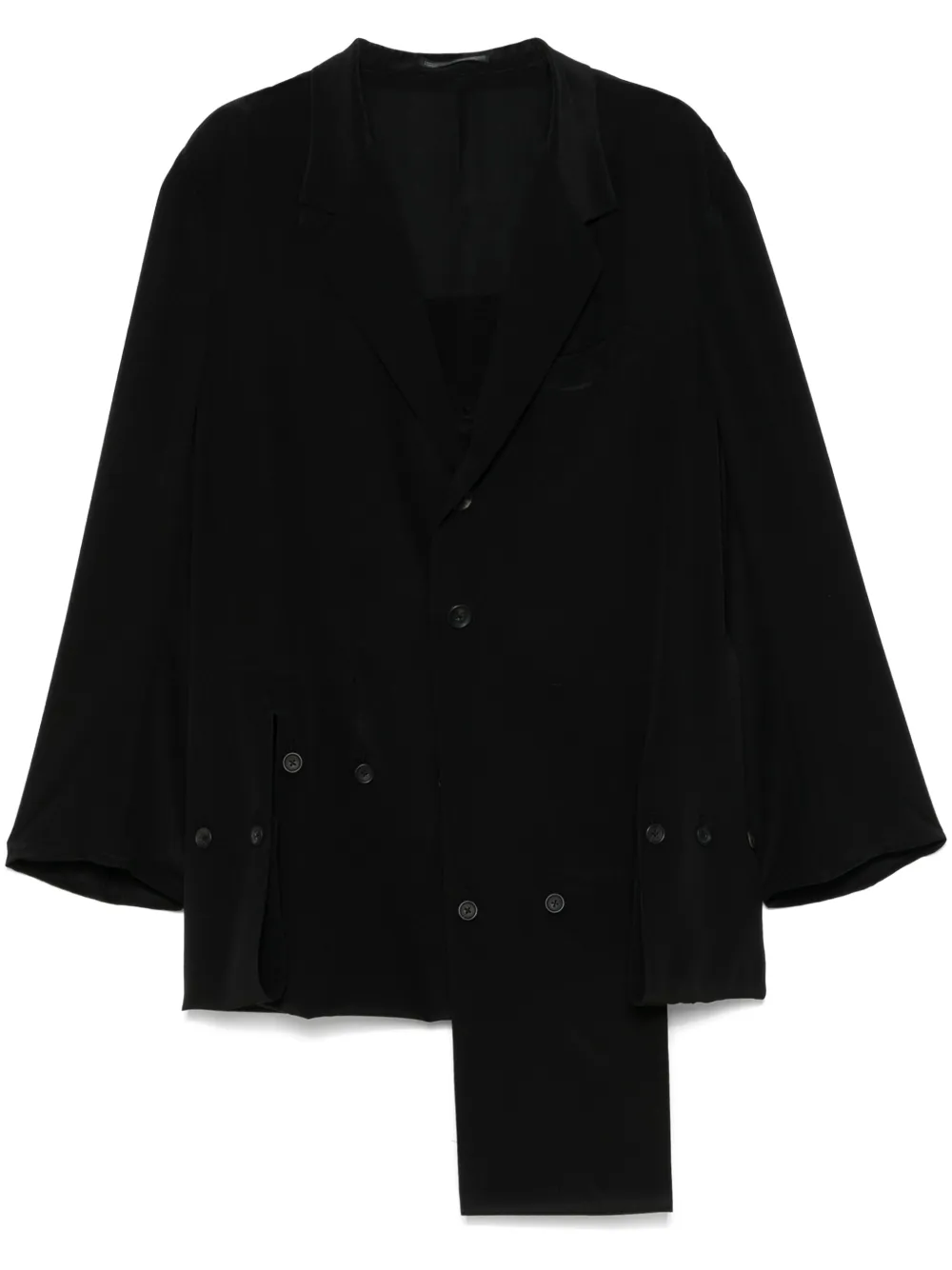 Yohji Yamamoto abrigo de seda | negro | Image 1