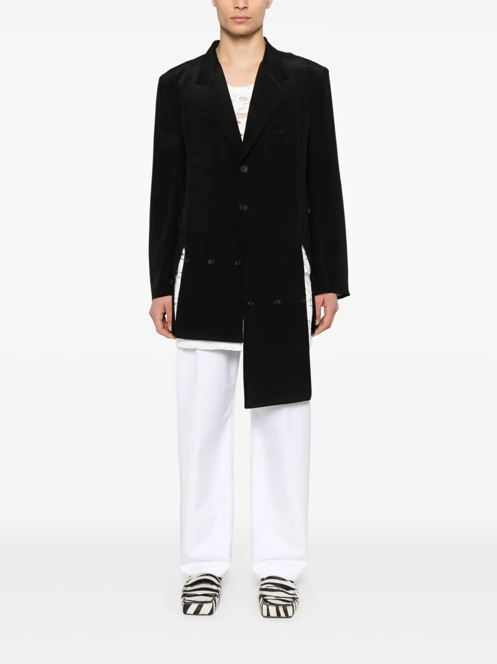 Yohji Yamamoto abrigo de seda | Abrigos con botonadura simple | Image 2