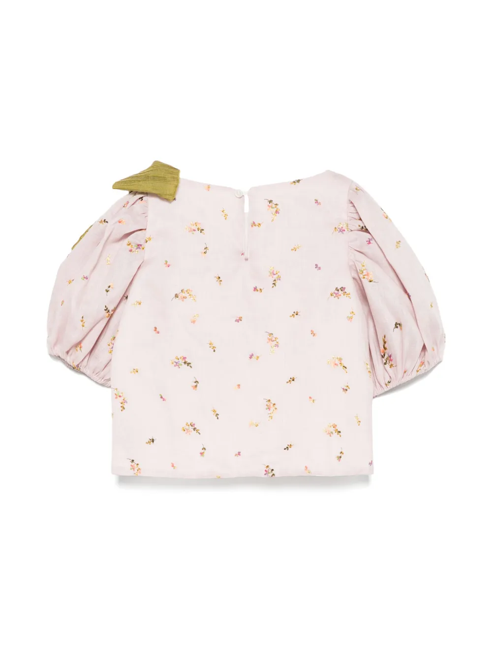 LA STUPENDERIA FLORAL-EMBROIDERED TOP
