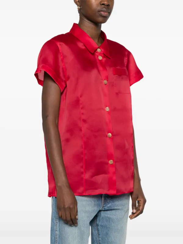 KHAITE Keefe Blouse | Red | FARFETCH