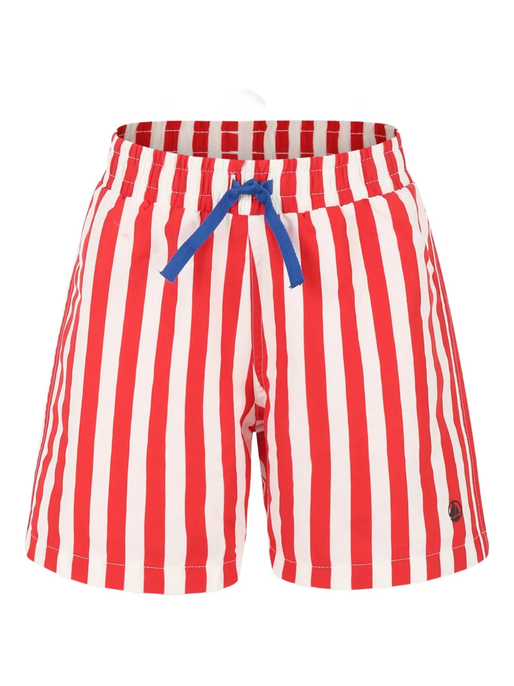 Petit Bateau Striped Swim Shorts In Red