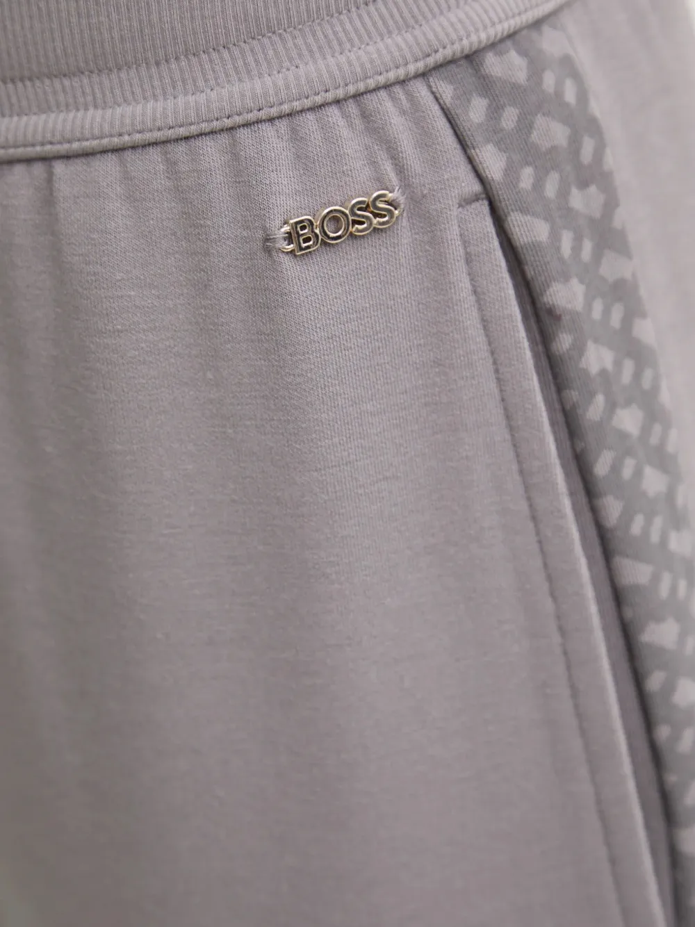 Hugo Boss Logo-plaque Track Pants In Gray
