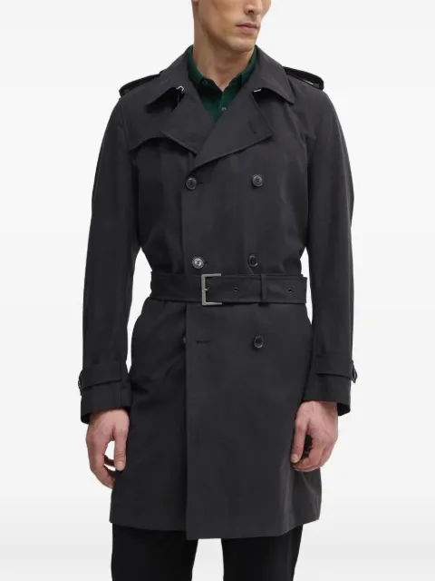 BOSS belted double-breasted trench coat