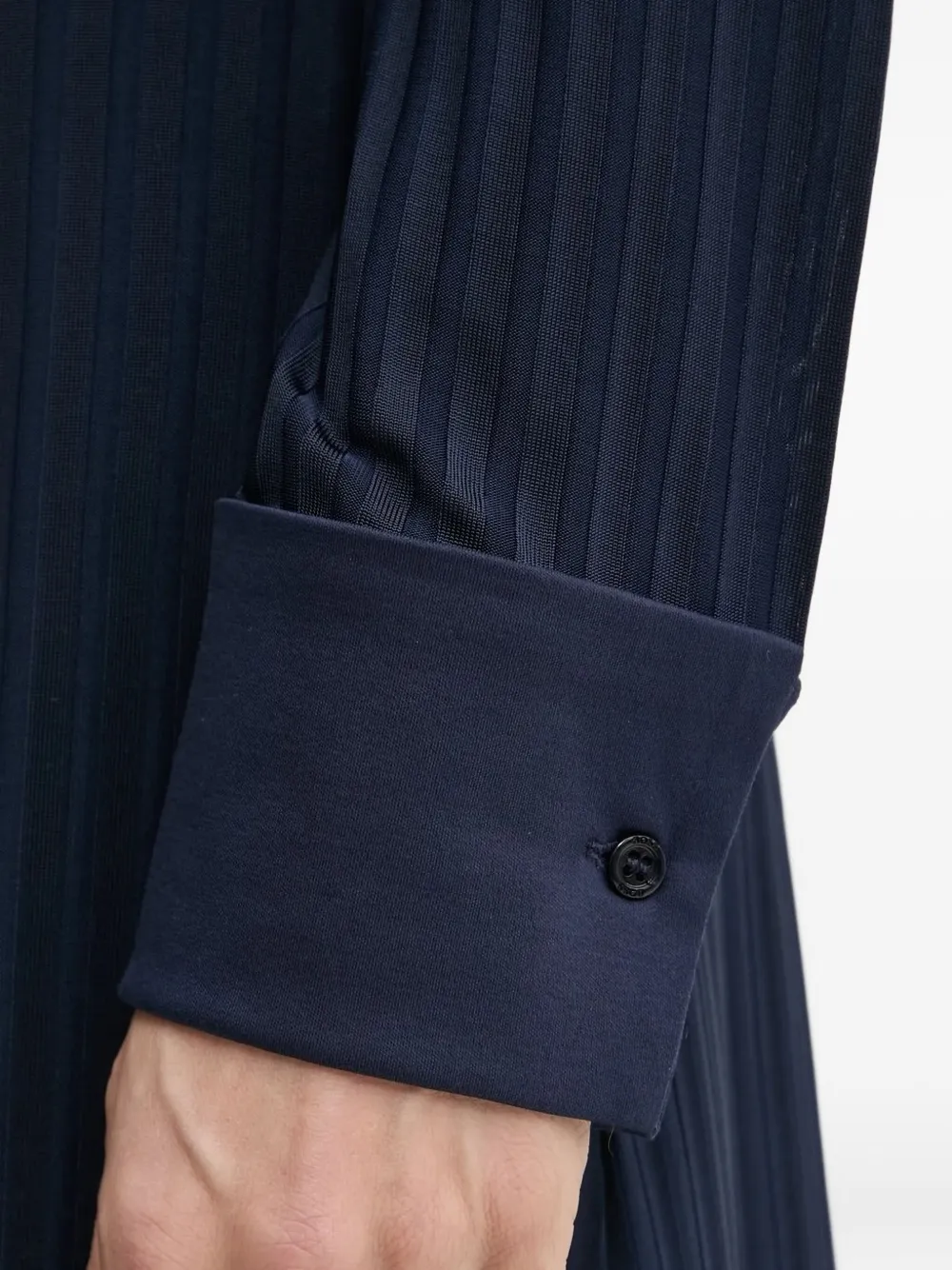 Hugo Boss Rib-knit Wrap Midi Dress In Blue