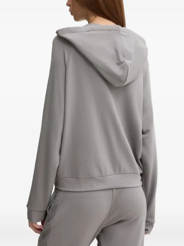 BOSS embossed-logo zip-up Hoodie Grey FARFETCH VN