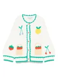 Stella McCartney Kids fruit-embroidered cardigan - White