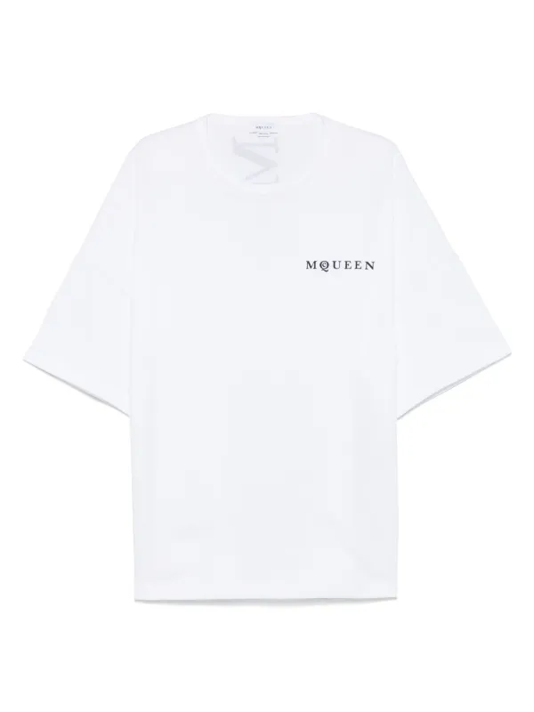 【ALEXANDER MCQUEEN】White cotton t-shirt Tシャツ 29321096_58530902_600.jpg