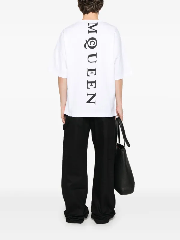 【ALEXANDER MCQUEEN】White cotton t-shirt Tシャツ Men's McQueen-T-Shirt in White | McQueen US
