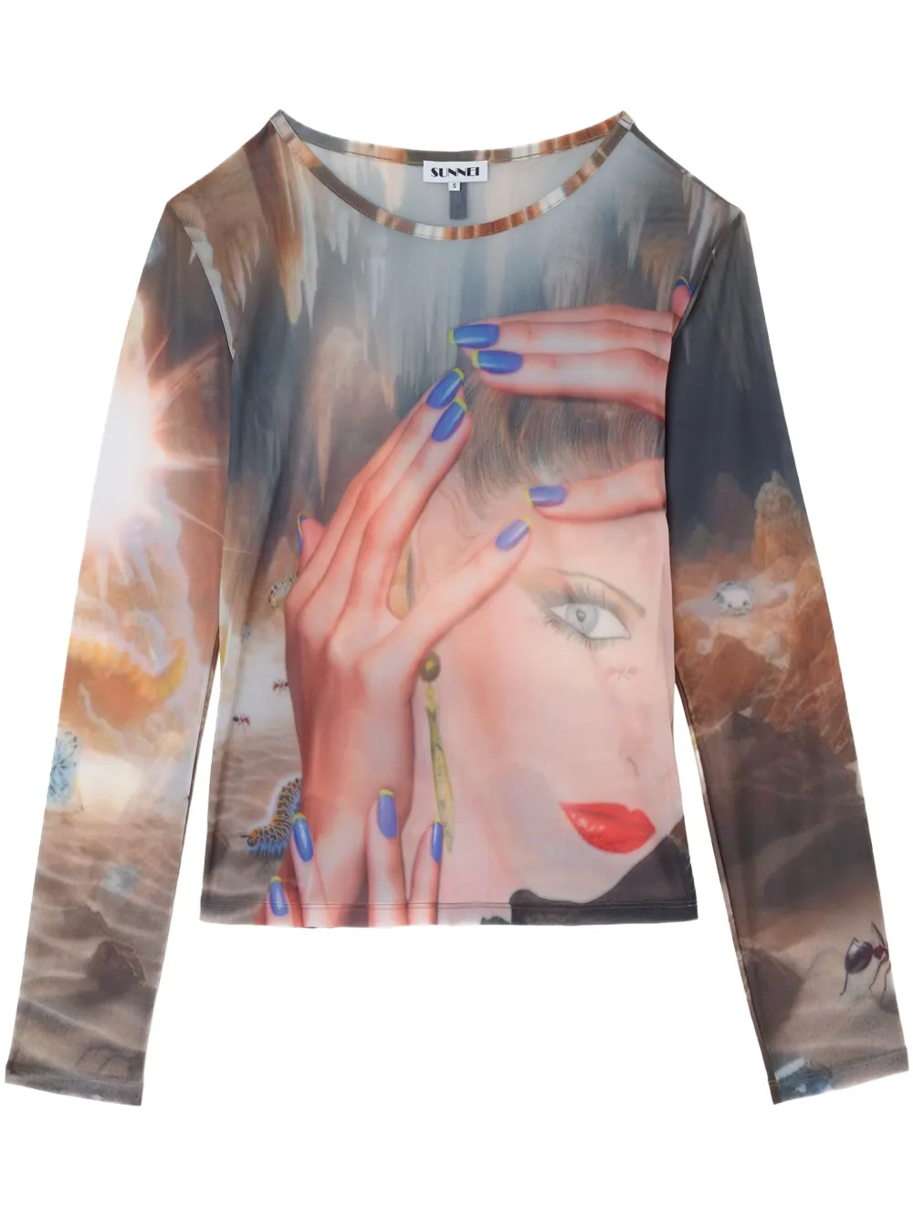 Sunnei Pascale-print top | Neutrals | Image 1