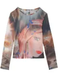 Sunnei Pascale-print top - Neutrals