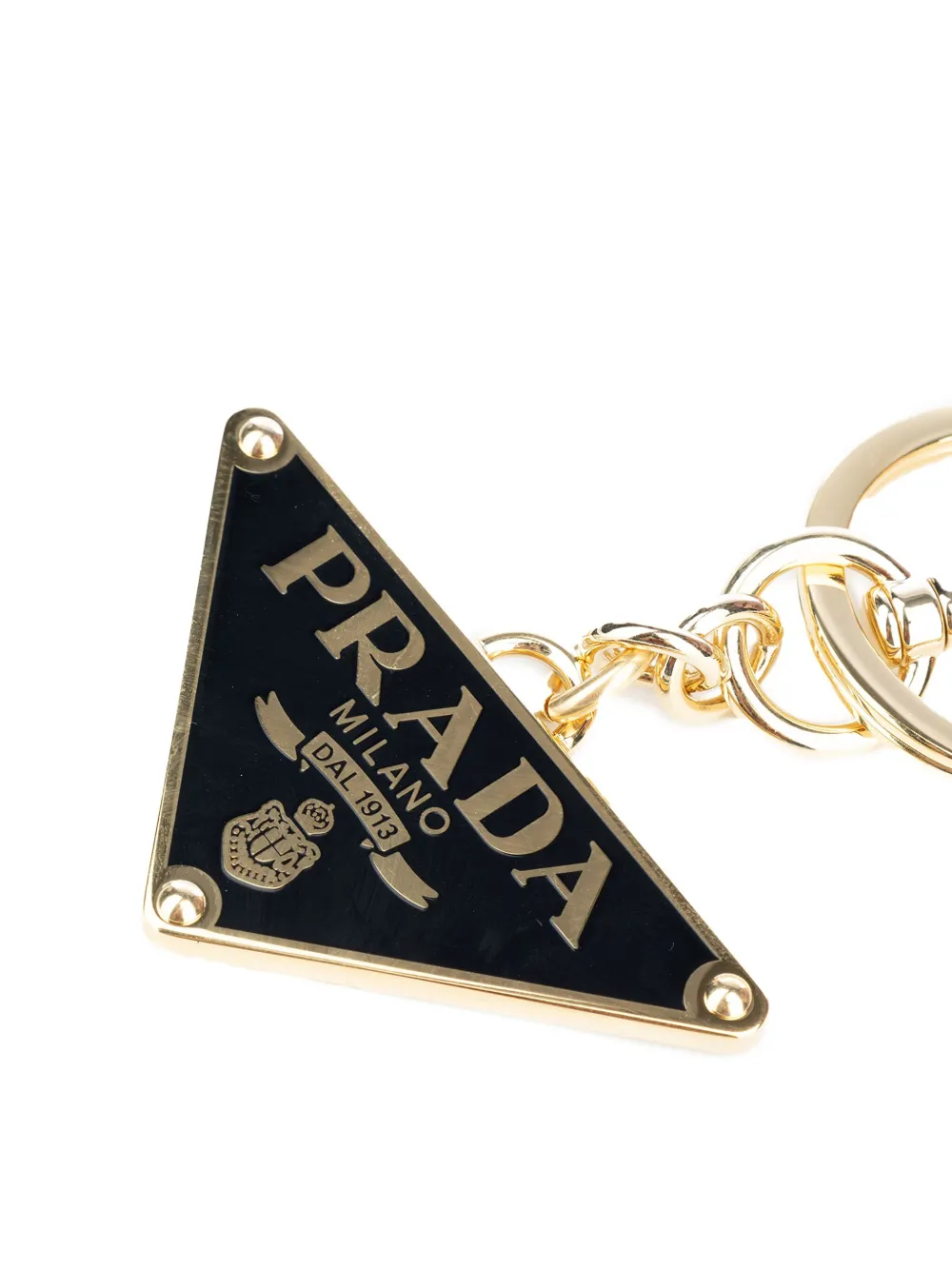 Prada Sleutelhanger met logo Goud