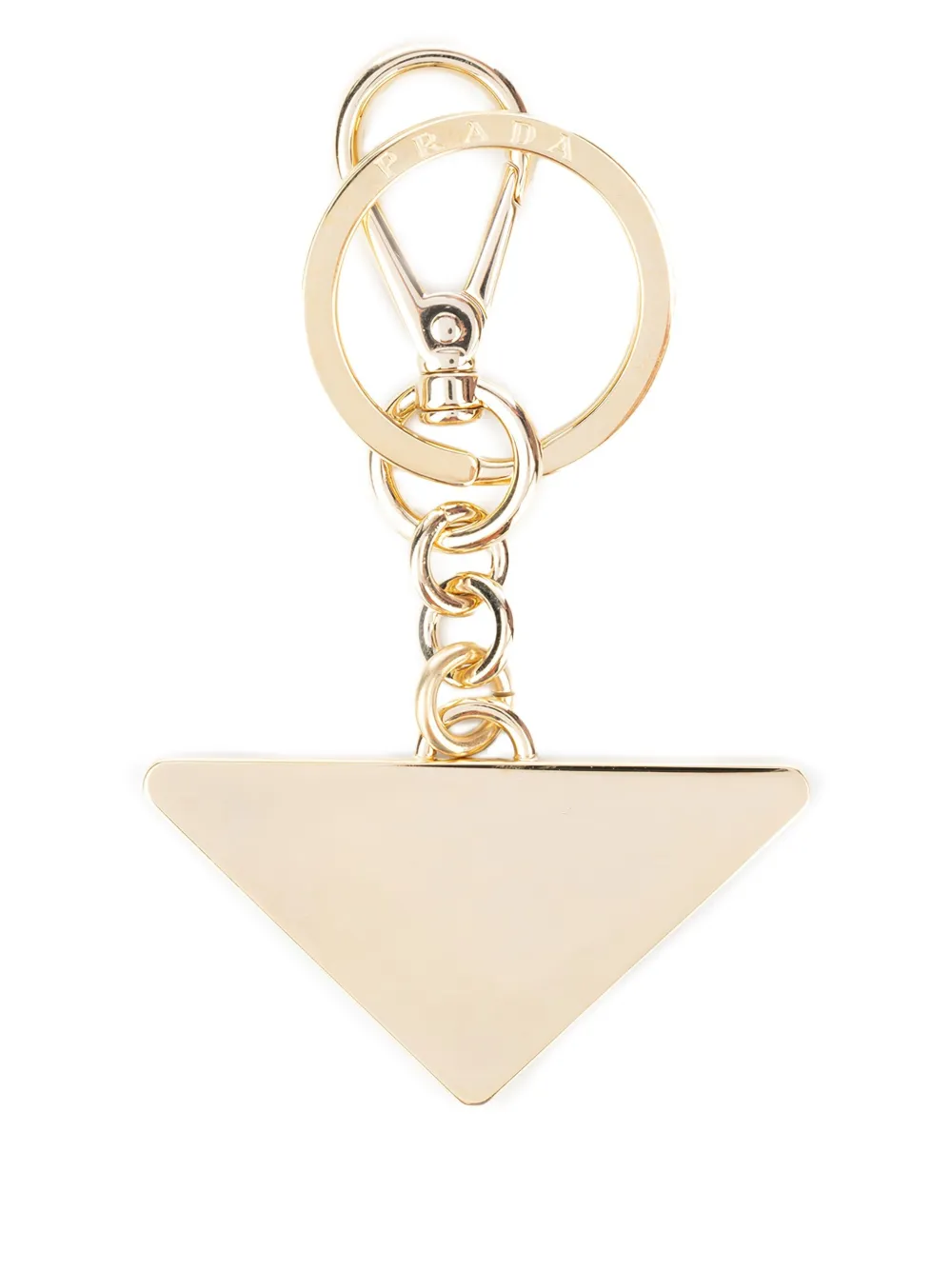 Prada triangle-logo keychain - Goud