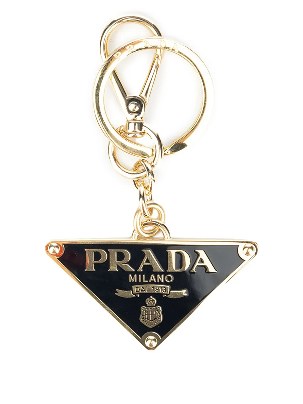 Prada triangle-logo keychain | Gold | Image 1