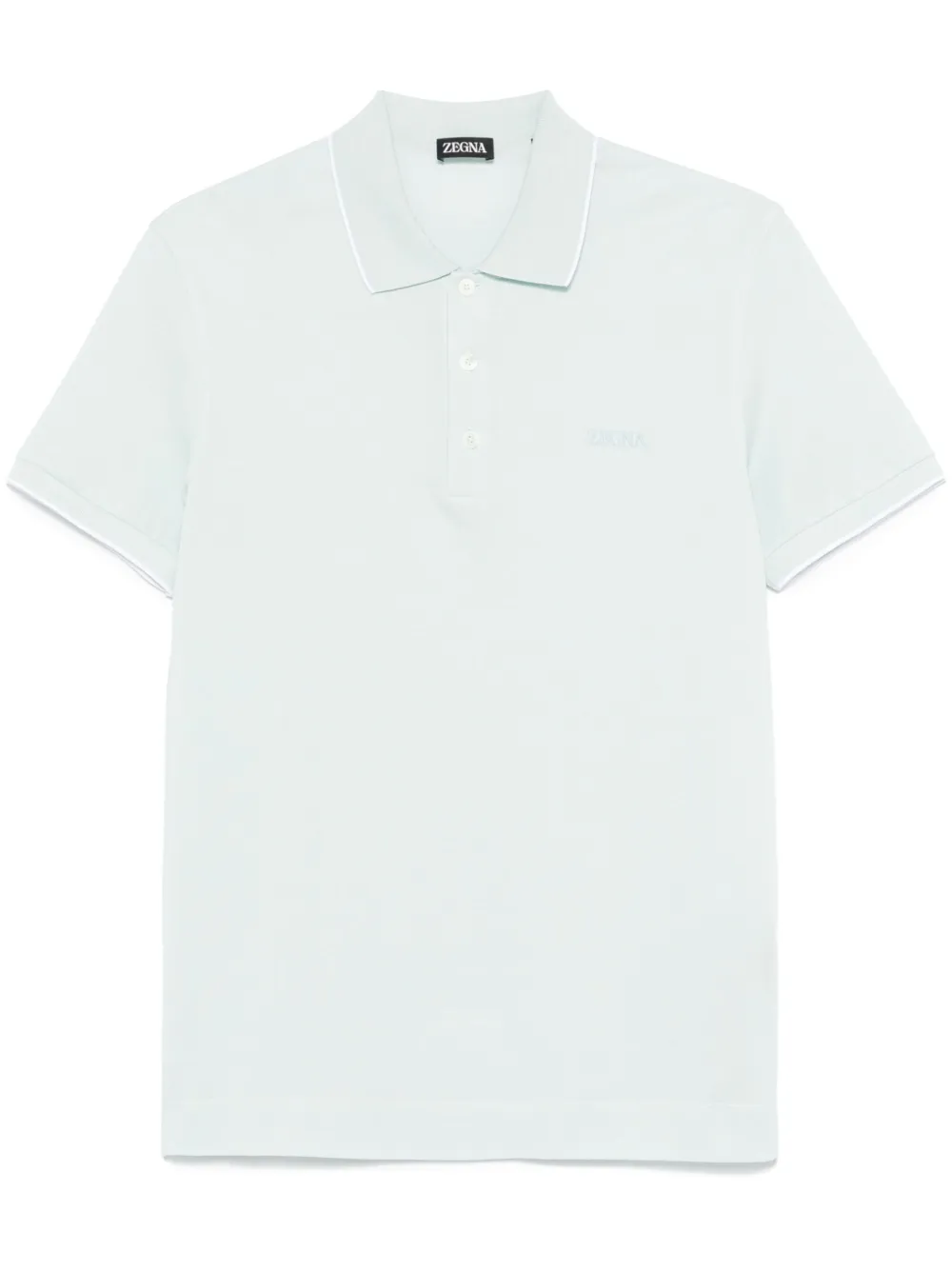 Zegna Poloshirt met geborduurd logo Blauw