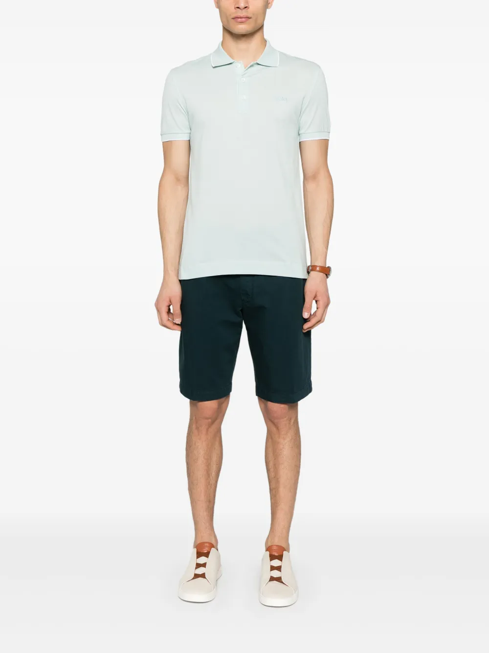 Zegna Poloshirt met geborduurd logo - Blauw