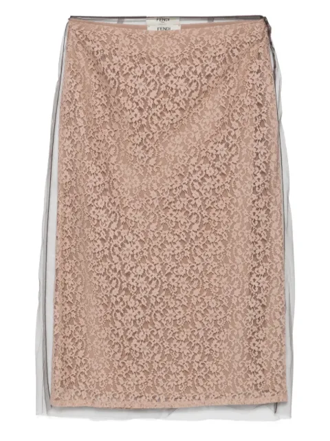 FENDI falda midi con encaje