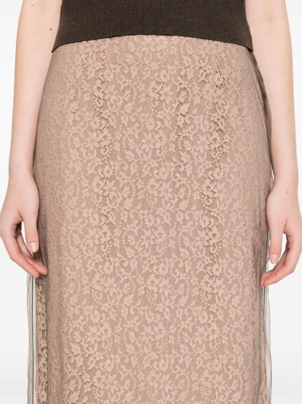【送料&関税込】Fendi Lace Mesh Midi Skirt FENDI Lace Midi Skirt | Neutrals | FARFETCH JO