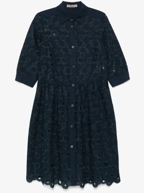 D.Exterior embroidered-detail midi dress