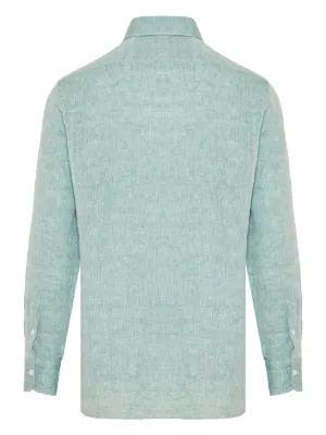 Chemise Homme En Lin 100% BARBA Bleue - Coupe Décontractée été Neuve Avec étiquettes
