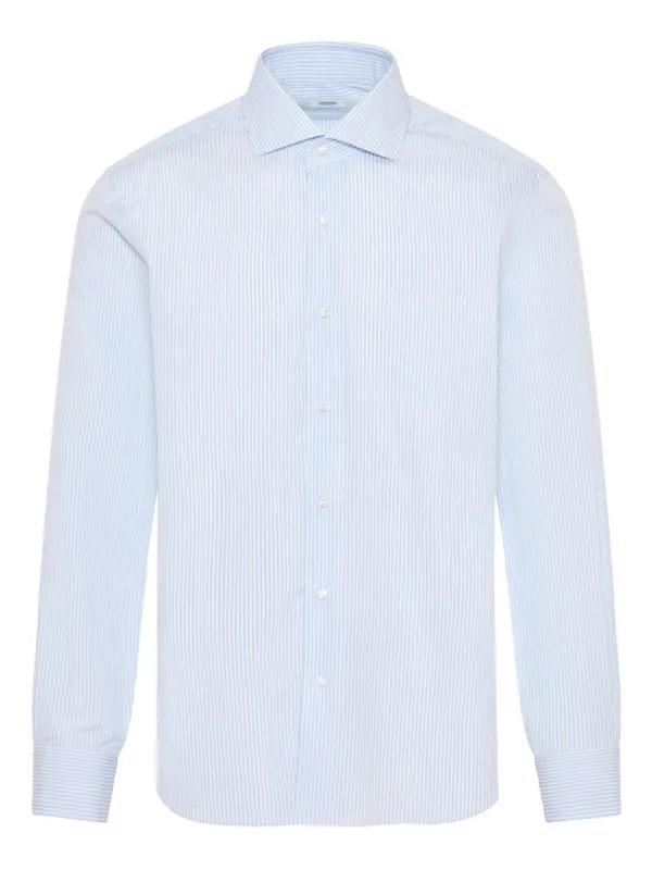 Barba Micro-stripe Shirt in Blue