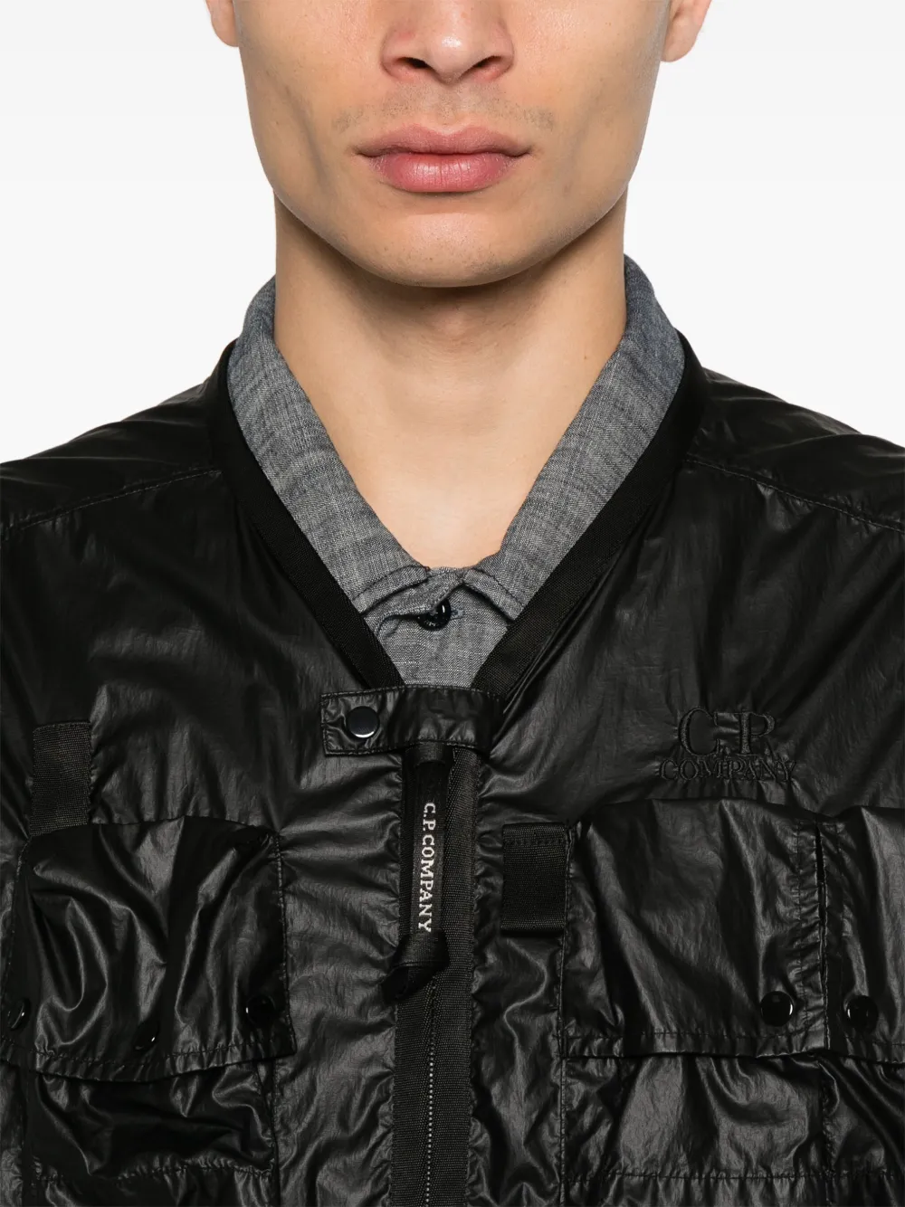 C.P. Company Gilet met geborduurd logo Zwart