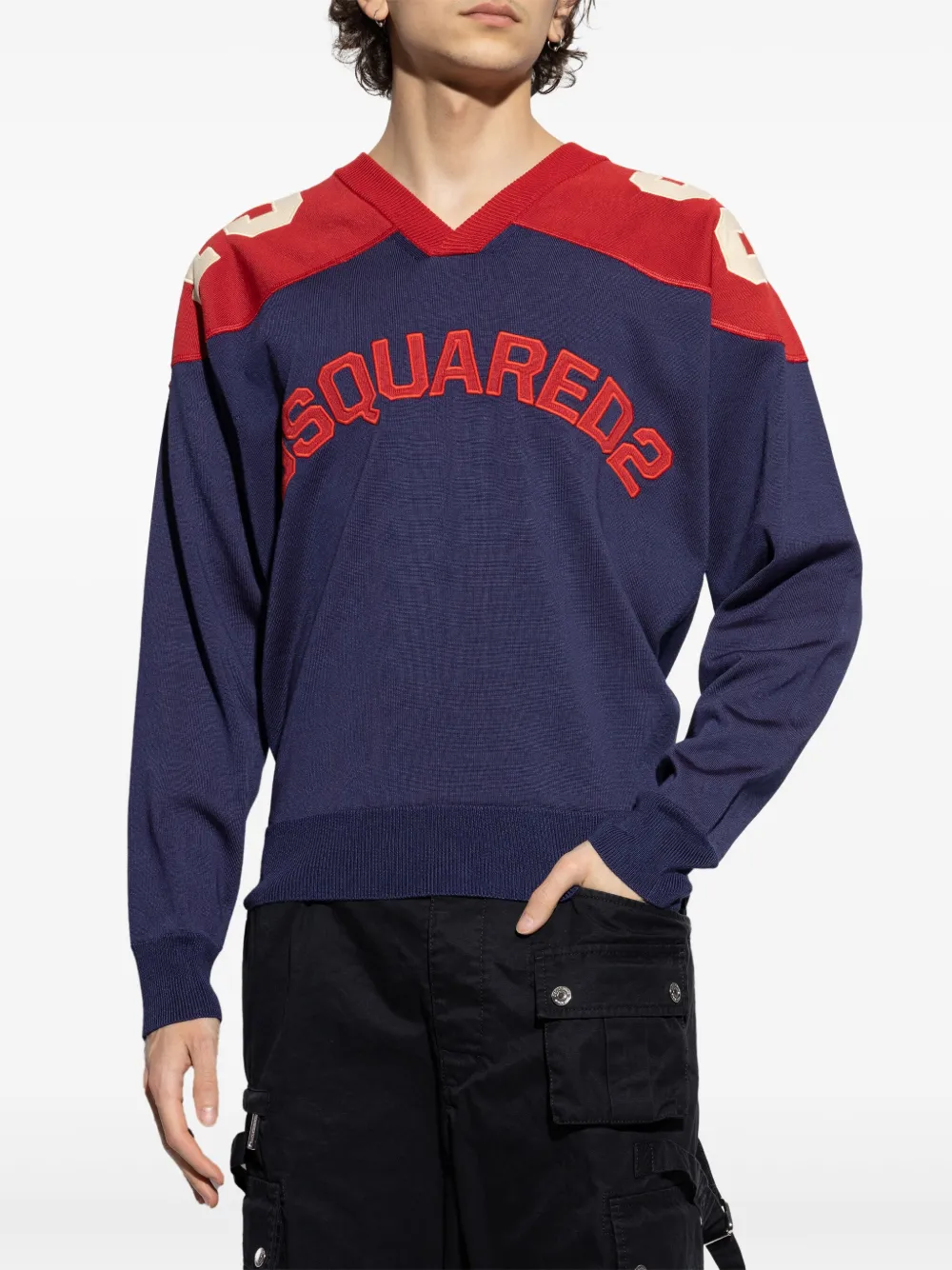 DSQUARED2 Sweater met logo Blauw