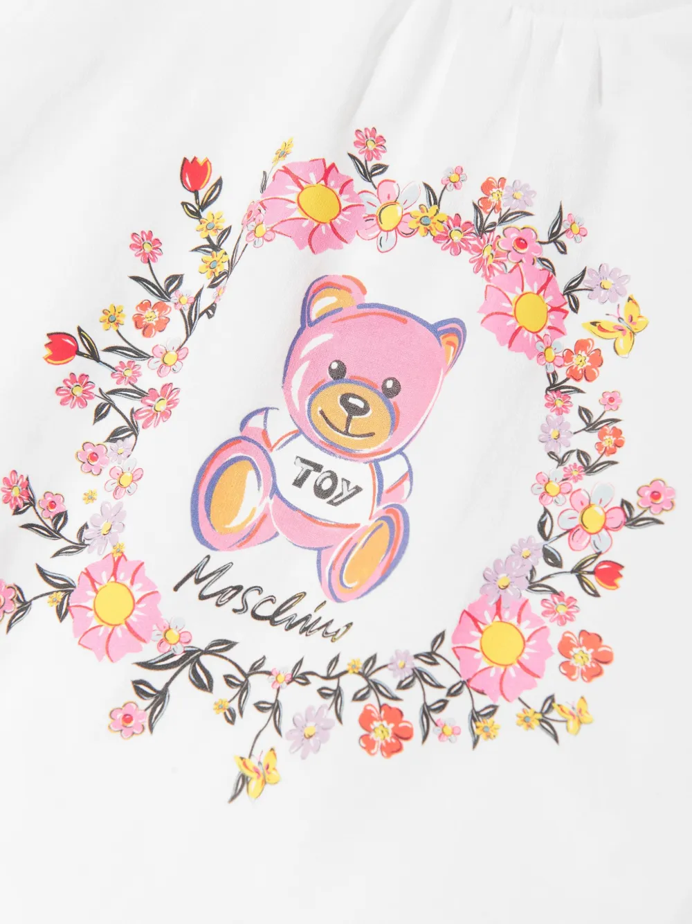 Moschino Kids Jurk met teddybeerprint Wit