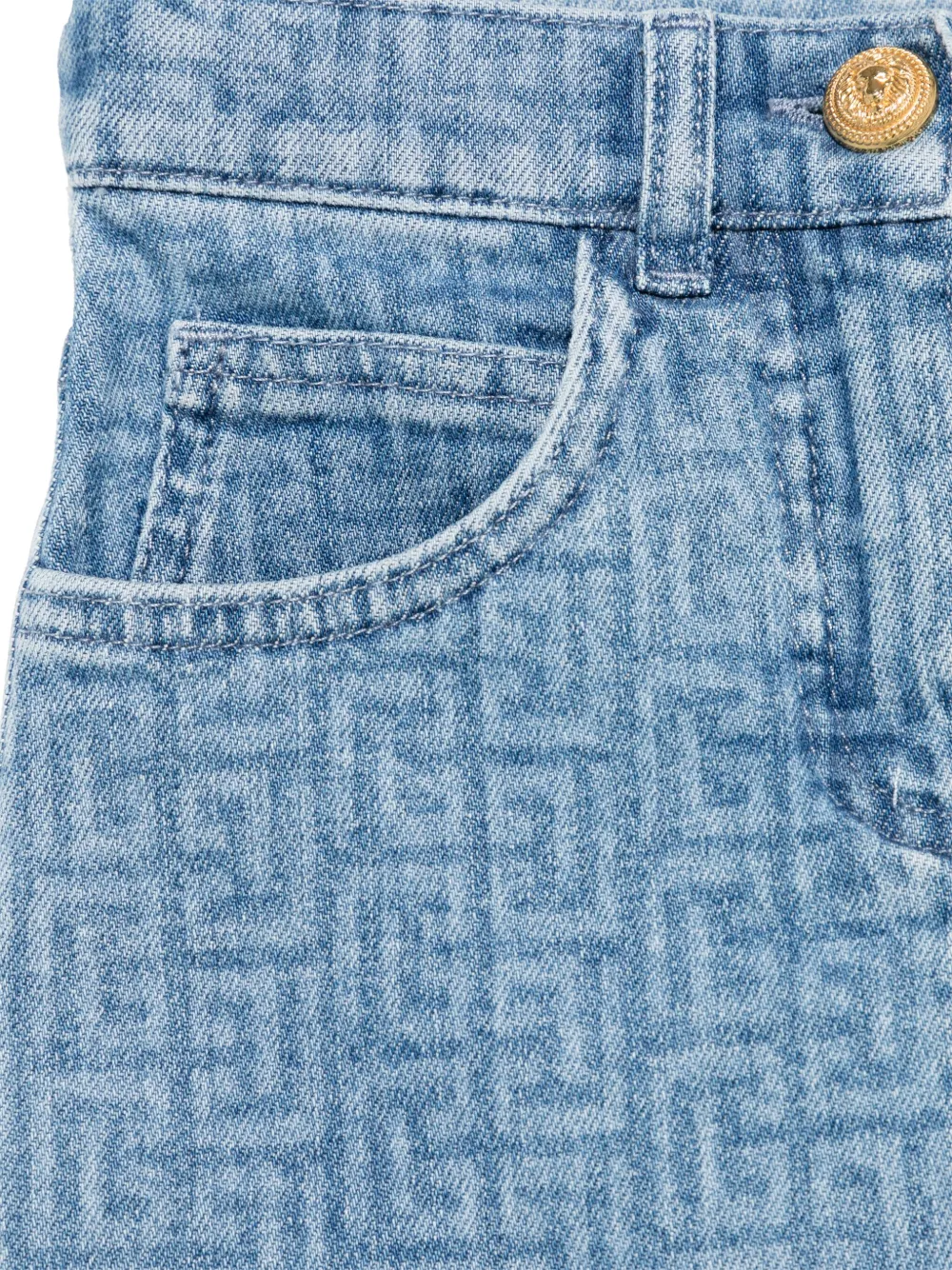 Balmain Kids Rok met logoprint Blauw